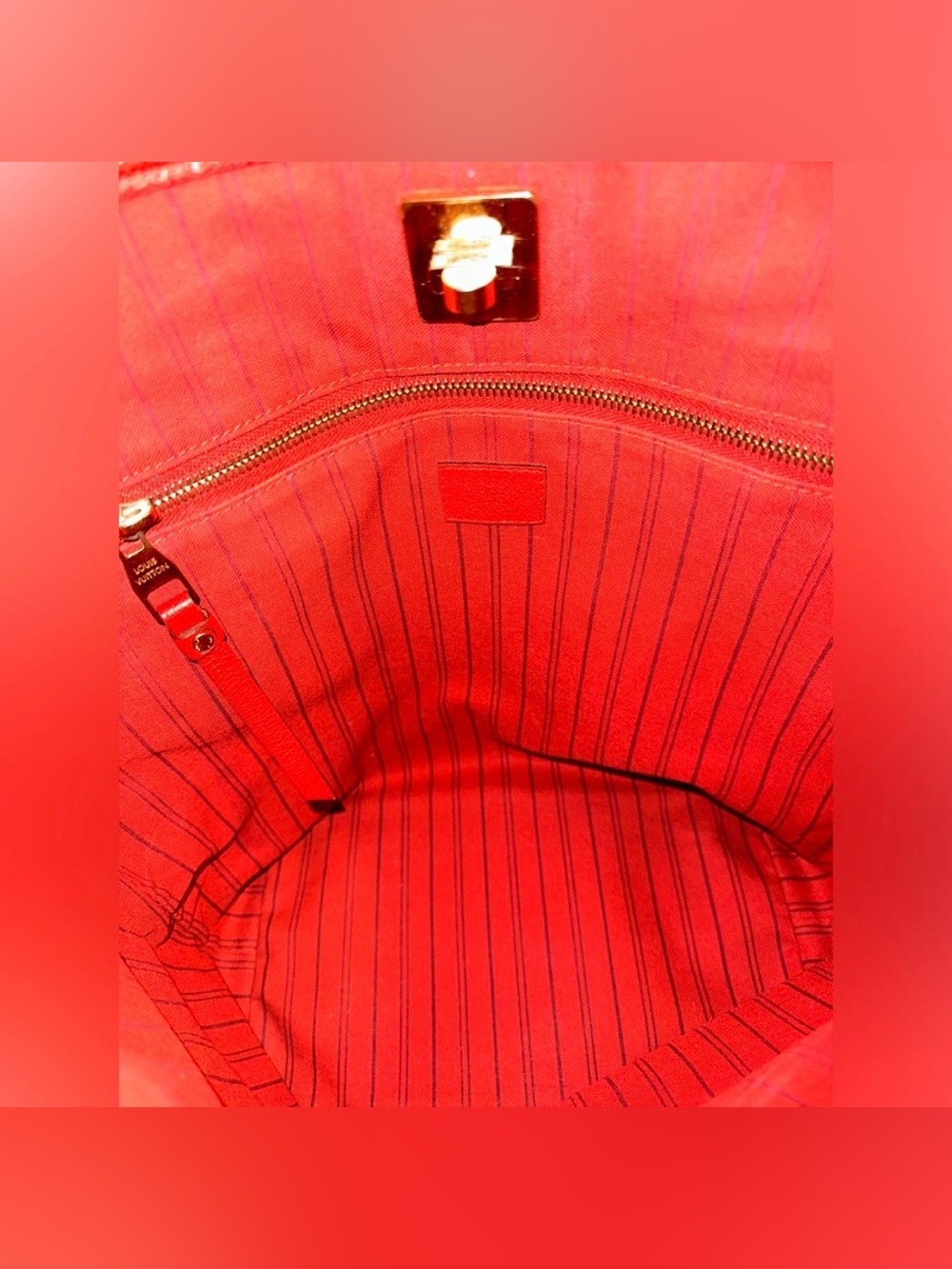❤️Authentic LOUIS VUITTON AH1142 Citadine PM Monogram Empreinte Tote Bag Red - Picture 9 of 16